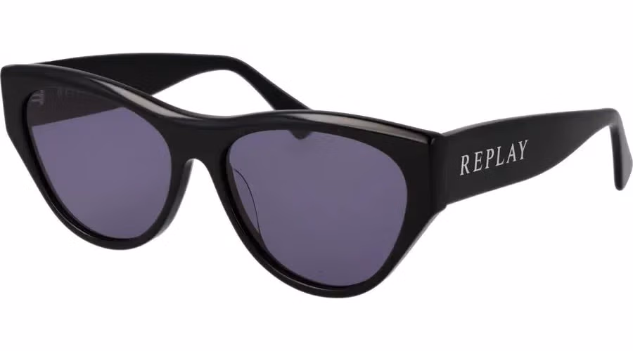 Replay Black Plastic Sunglasses