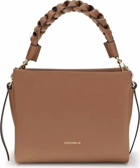 Coccinelle Beige Calf Leather Bos Taurus Handbag