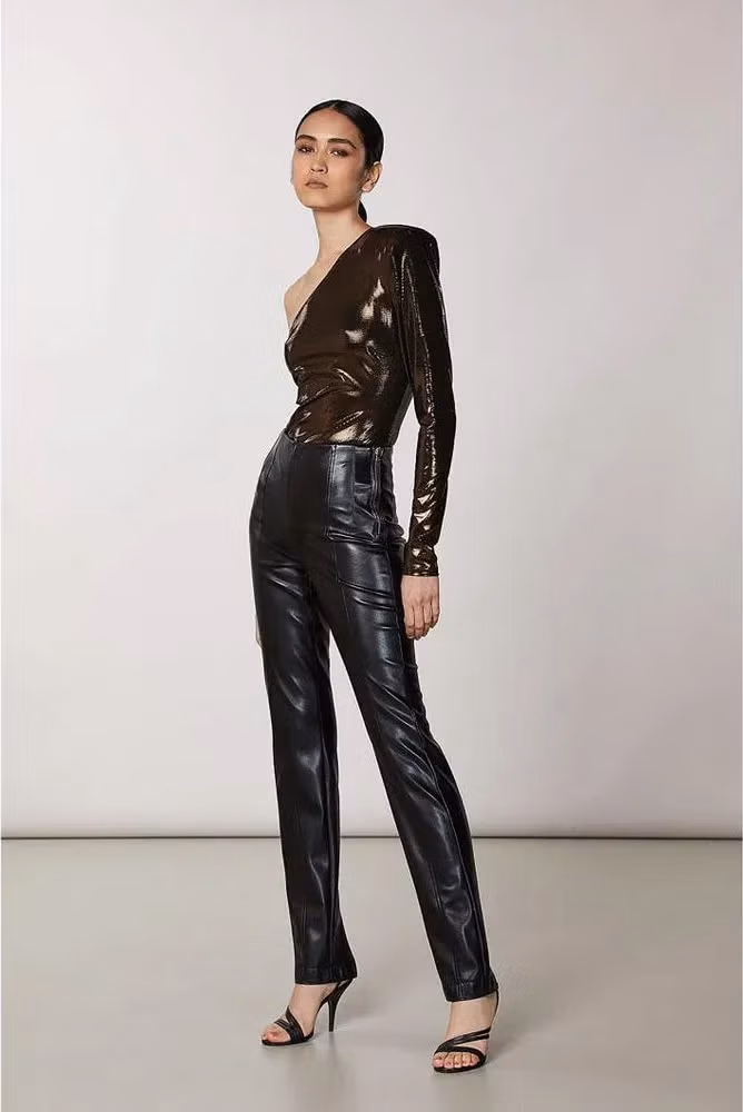 Patrizia Pepe Brown Acetate Blouse