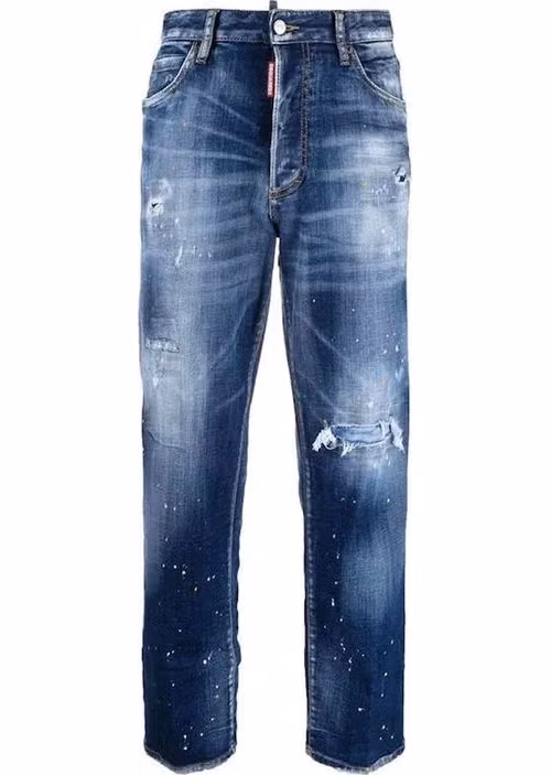 Dsquared² Blue Cotton Relaxed Fit Jeans