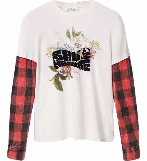 Desigual White Cotton T-Shirt