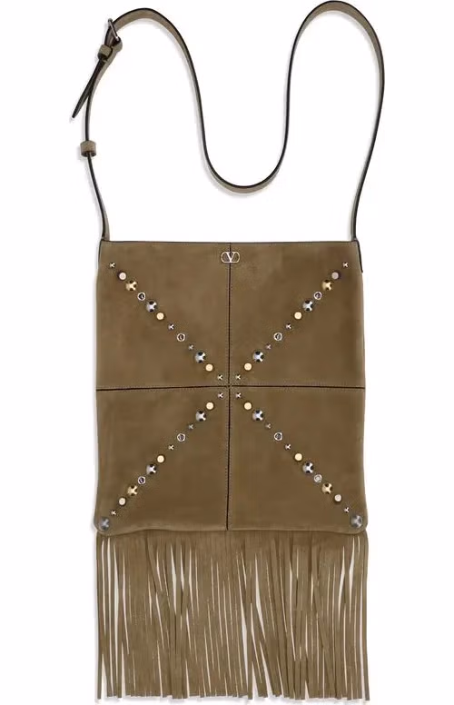 Valentino Garavani Beige Calf Leather Bos Taurus Shoulder Bag