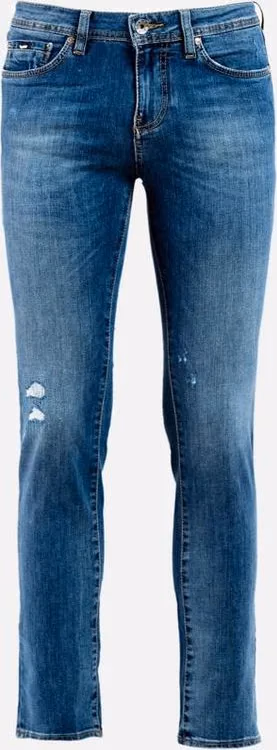 Gas Blue Cotton Slim Fit Jeans