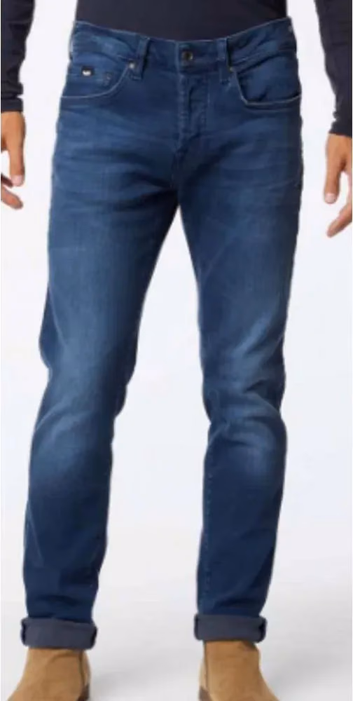 Gas Blue Cotton Slim Fit Jeans