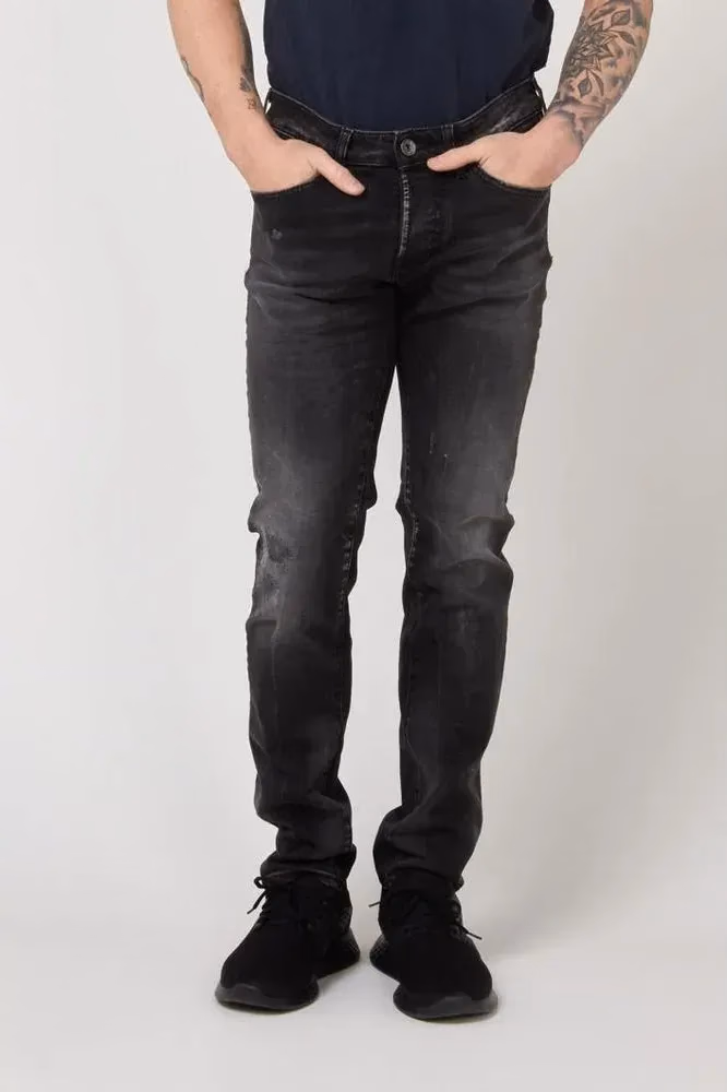 Gas Black Cotton Slim Fit Jeans
