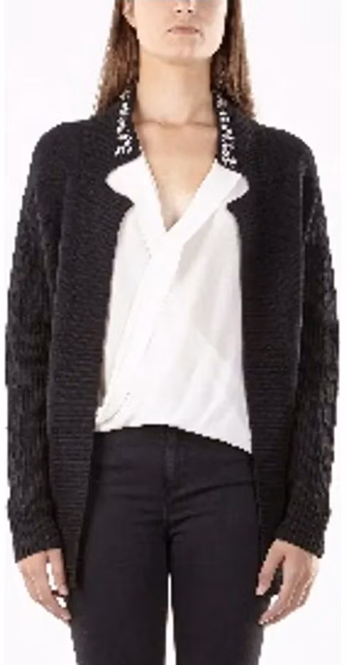 Gas Black Viscose Cardigan