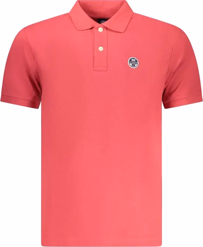North Sails Red Cotton Men Polo Shirt