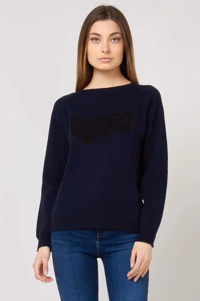 Gas Blue Marabou Sweatshirt