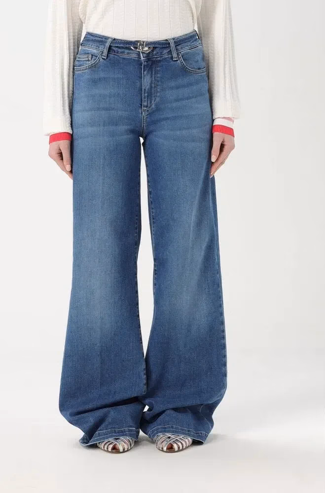 Liu Jo Blue Cotton Flared Jeans