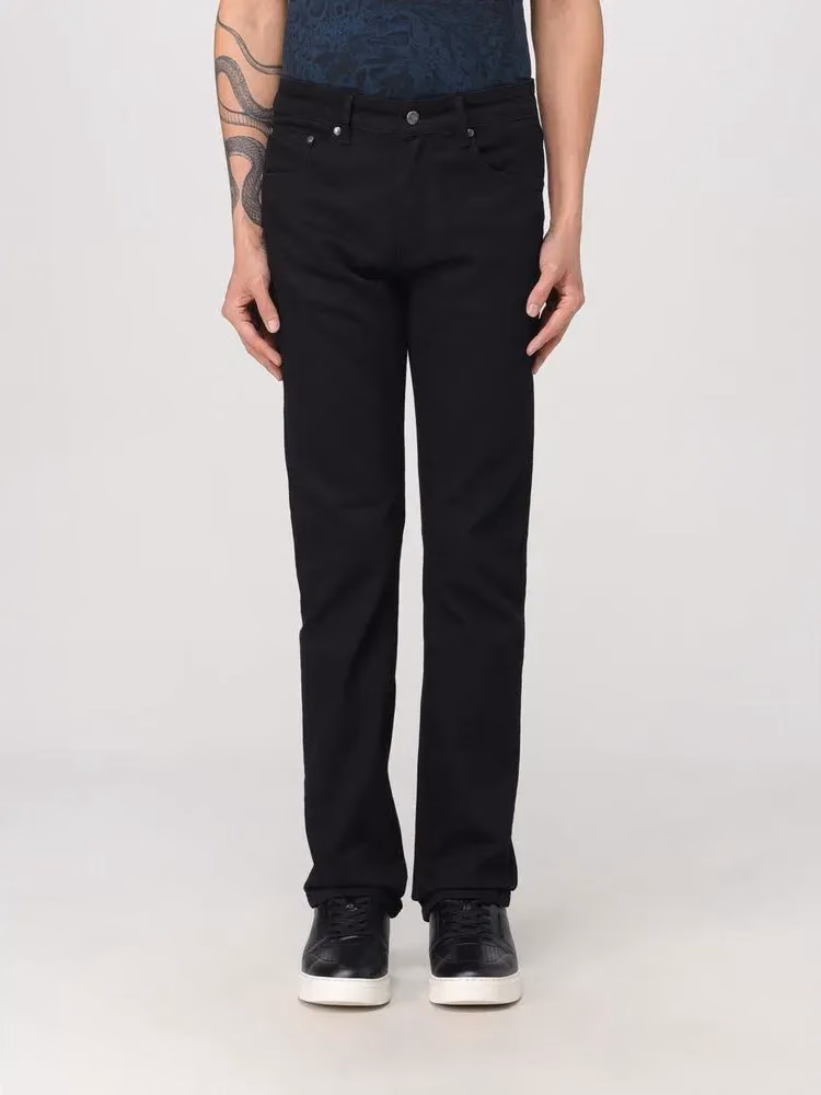 Just Cavalli Black Cotton Straight-Leg Jeans