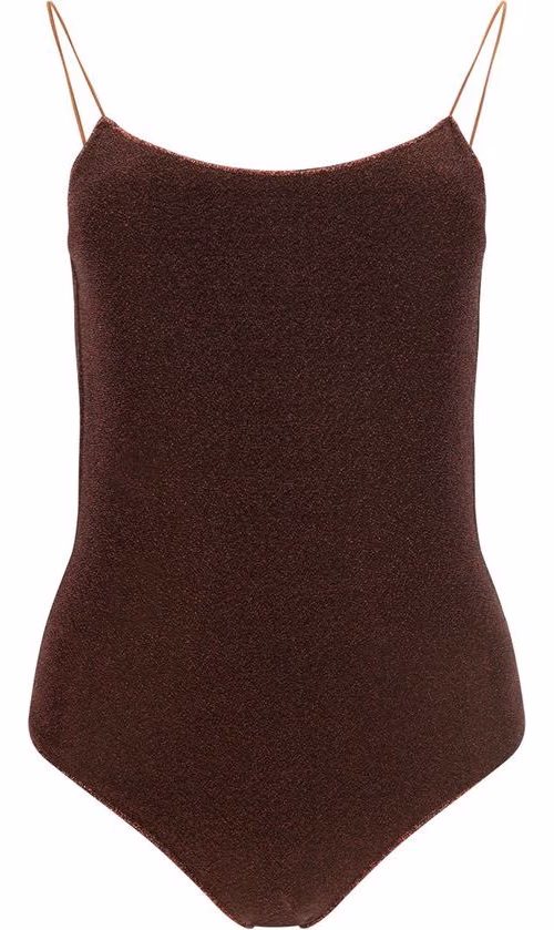 Oséree Brown Metal One-Piece Swimsuit