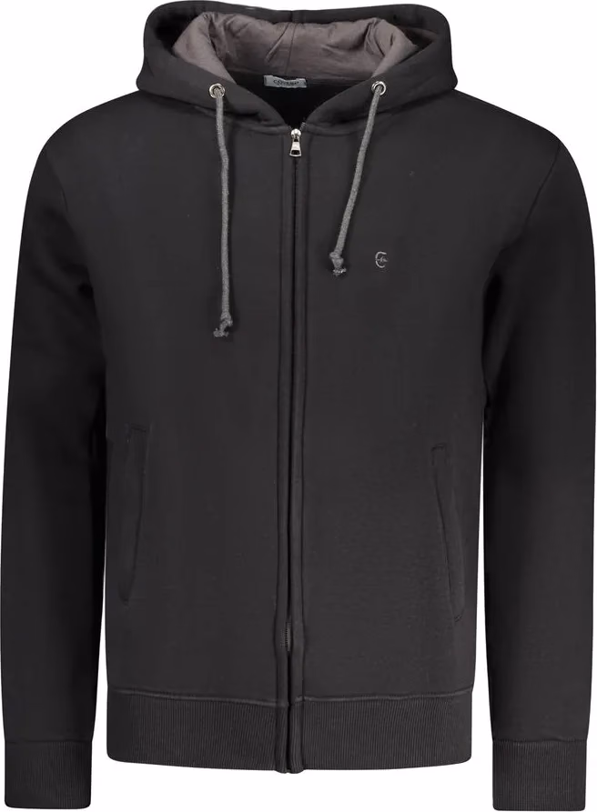 Coveri Moving Black Cotton Men's Hooded Sweatshirt