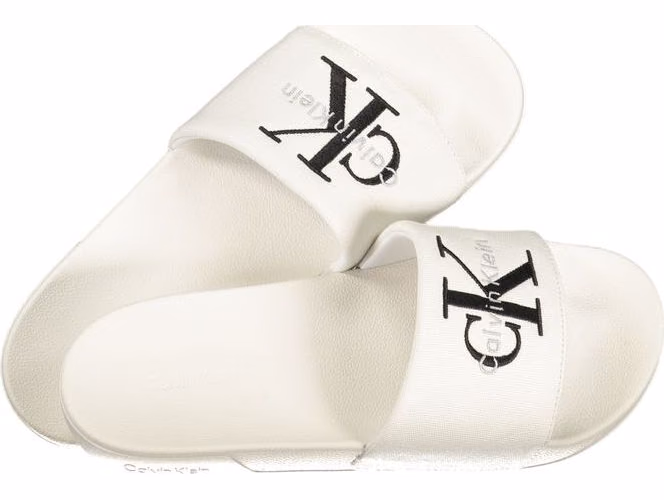 Calvin Klein White Polyurethane Men Slipper