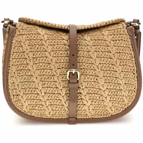 Etro Beige Raffia Shoulder Bag