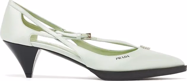 Prada Bicolor Silk Mid Heel Pumps
