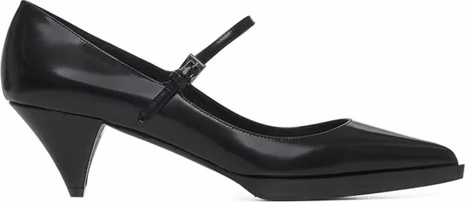 Prada Black Calfskin Mid Heel Pumps