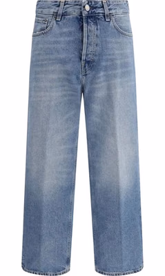 Blue Cotton Boyfriend Jeans