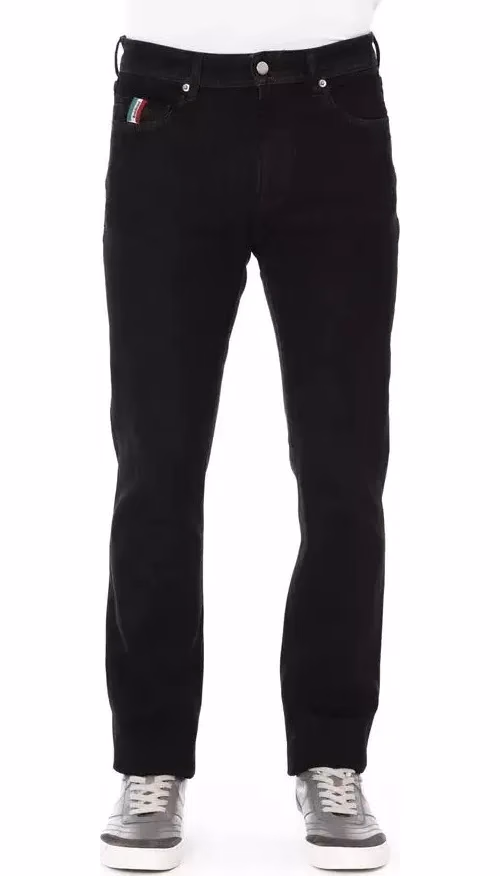 Baldinini Trend Black Cotton Straight-Leg Jeans