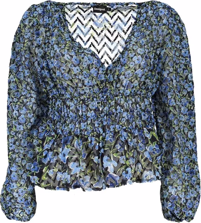 Desigual Blue Polyester Women Blouse