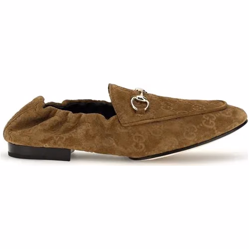 Gucci Brown Calf Leather Bos Taurus Slip-On Loafers