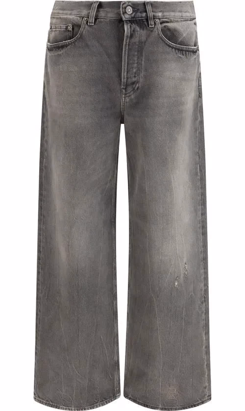 Golden Goose Gray Cotton Relaxed Fit Jeans