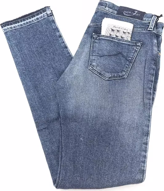 Jacob Cohen Blue Cotton Slim Fit Jeans