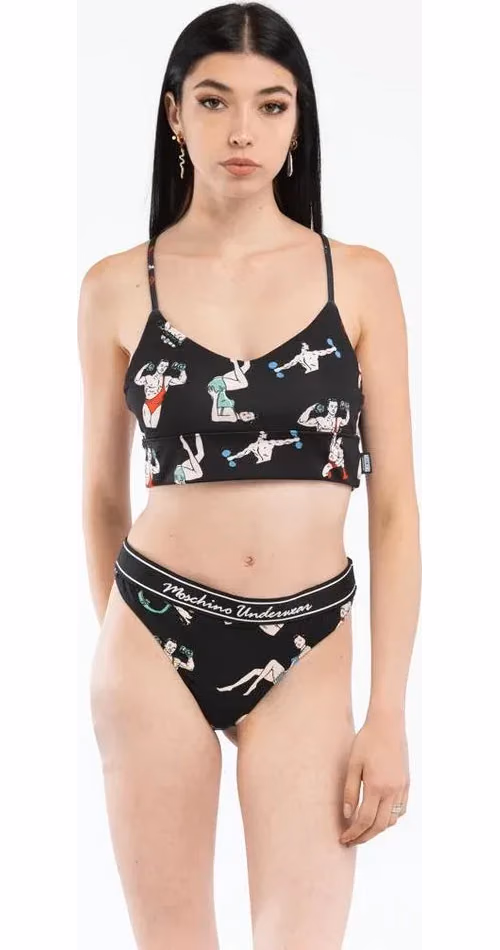 Moschino Black Polyester Tank Tops