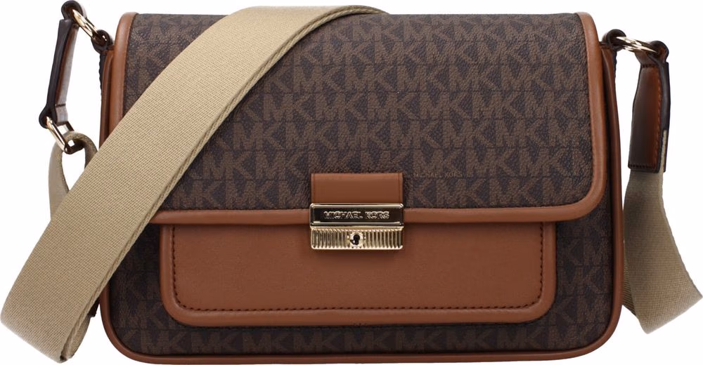 Michael Kors Brown Fabric Crossbody Bag