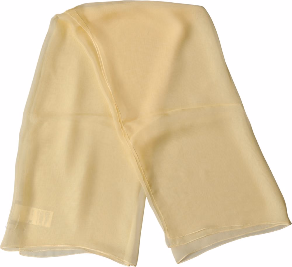 Dolce & Gabbana Light Yellow Silk Wrap Shawl Foulard 100cm x 99cm Scarf