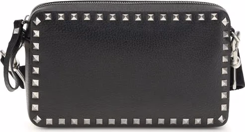 Valentino Garavani Black Calf Leather Bos Taurus Shoulder Bag