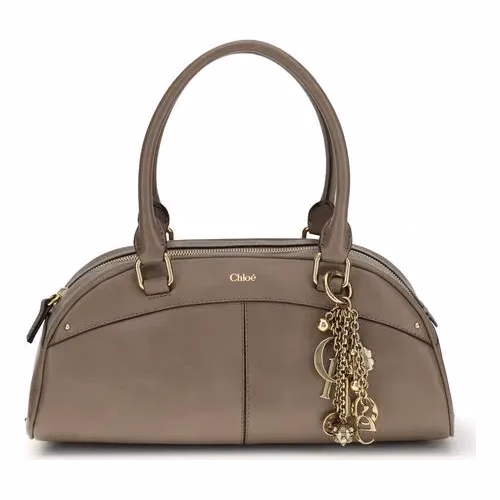 Chloé Gray Calf Leather Bos Taurus Handbag