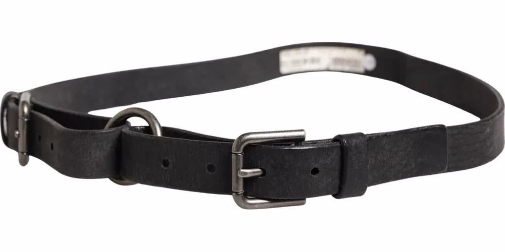 Dolce & Gabbana Men Black Calfskin Leather Metal Buckle Belt