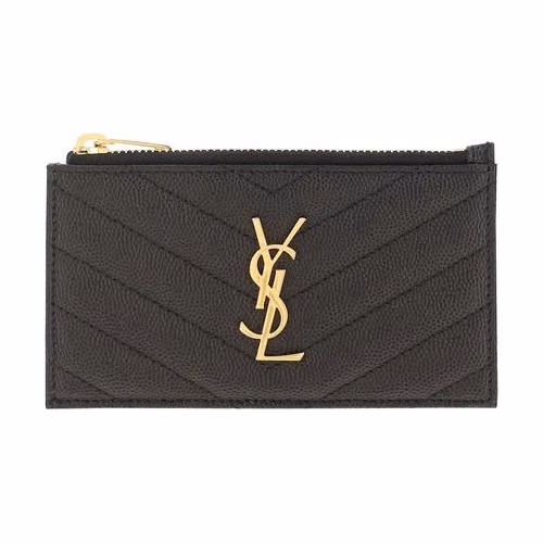 Saint Laurent Black Calf Leather Bos Taurus Wallet