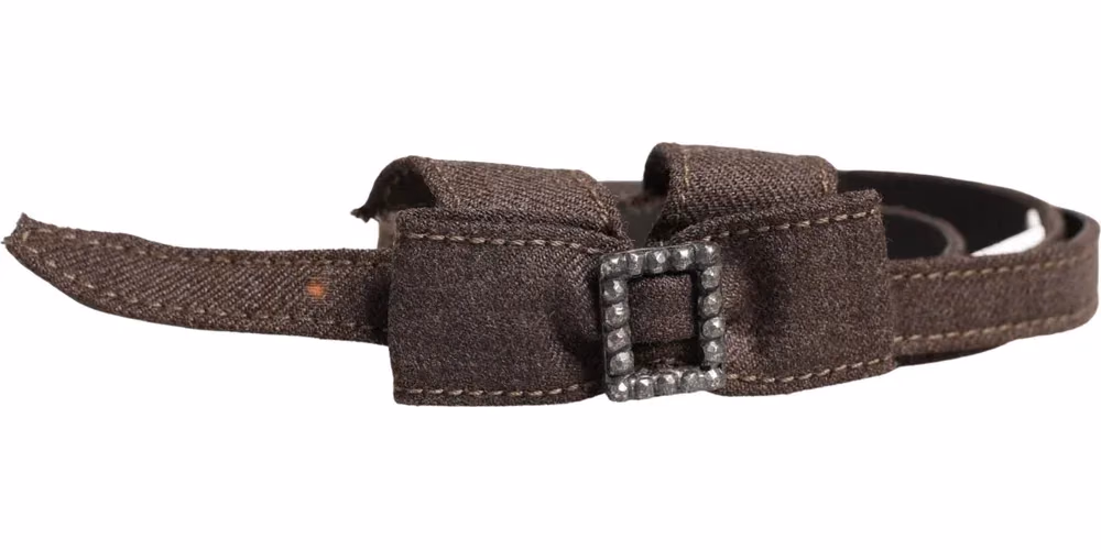 Ermanno Scervino Dark Brown Wool Bow Embellished Buckle Belt