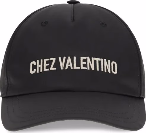 Valentino Garavani Black Cotton Cap (Baseball Hat)