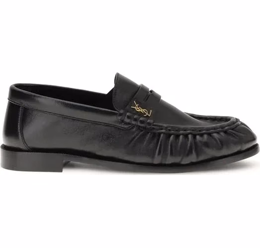 Saint Laurent Black Lamb Ovis Aries Aries Slip-On Loafers
