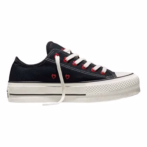 Converse Black Fabric Platform Sneakers