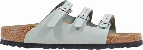 Birkenstock Green Leather Flat Sandals