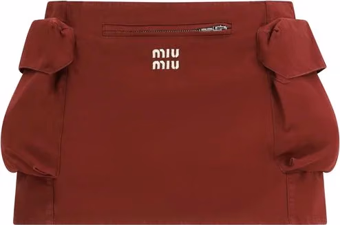 Miu Miu Bordeaux Cotton Mini Skirt