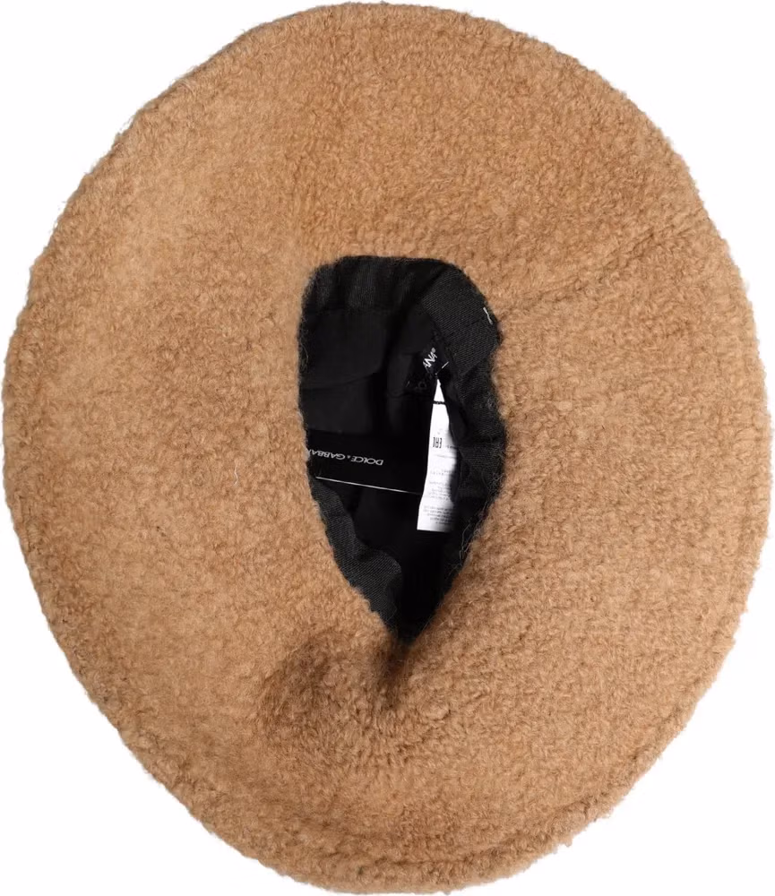 Dolce & Gabbana Beige Virgin Wool Fur Women Knitted Capello Hat