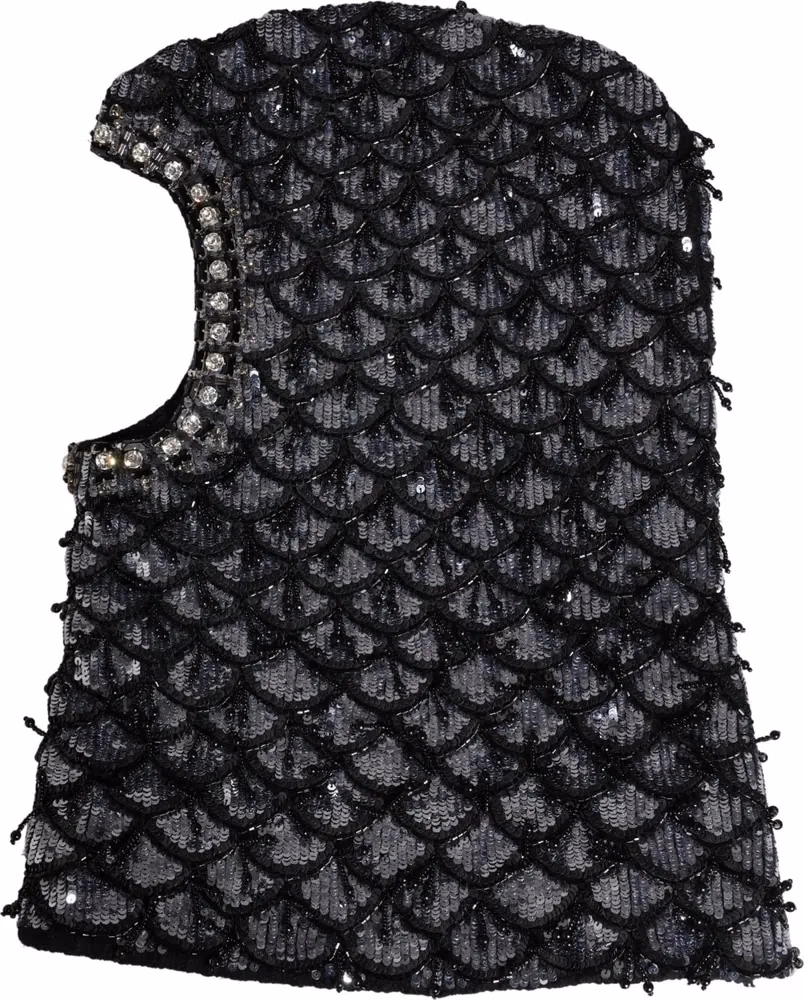 Dolce & Gabbana Black Wool Crystal Embellished Balaclava Hat