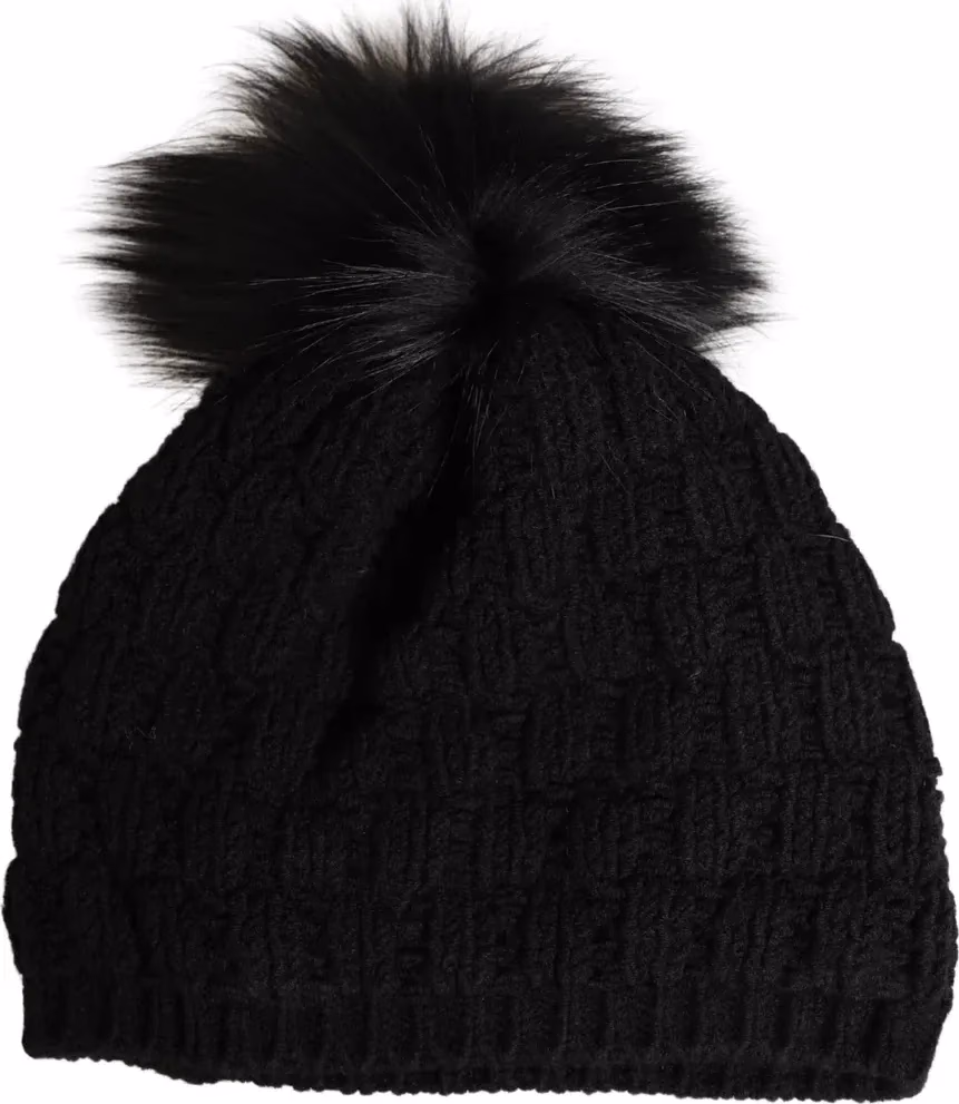 Dolce & Gabbana Black Acrylic Knitted Fur Winter Beanie