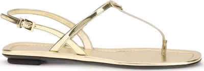 Silver Calf Leather Bos Taurus Flat Sandals