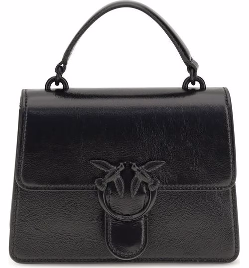 PINKO Black Goatskin Handbag