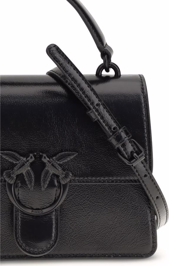 PINKO Black Goatskin Handbag