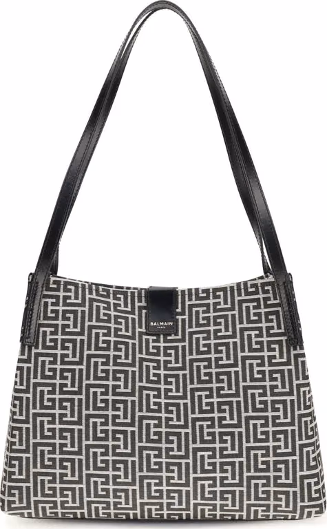 Balmain Black Cotton Shoulder Bag