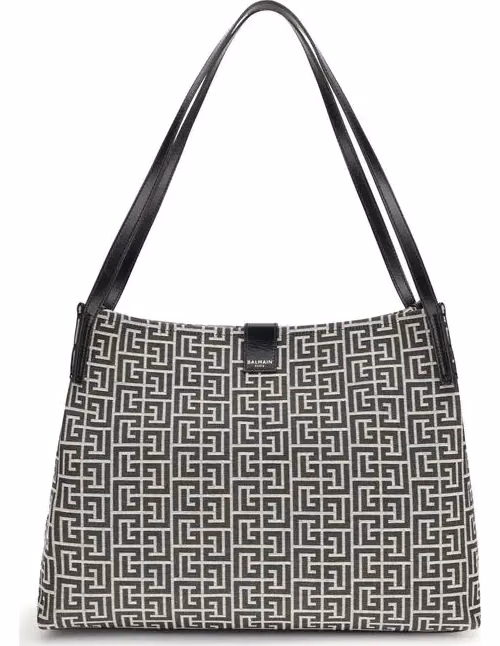 Balmain Black Cotton Shoulder Bag