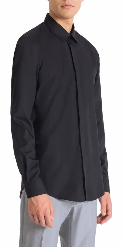 Antony Morato Black Cotton Dress Shirt