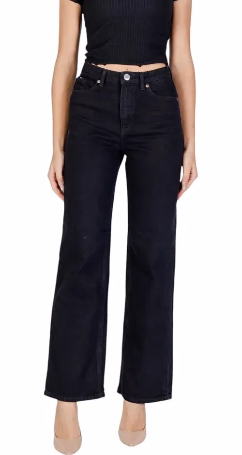 Vero Moda Black Cotton Mom Jeans