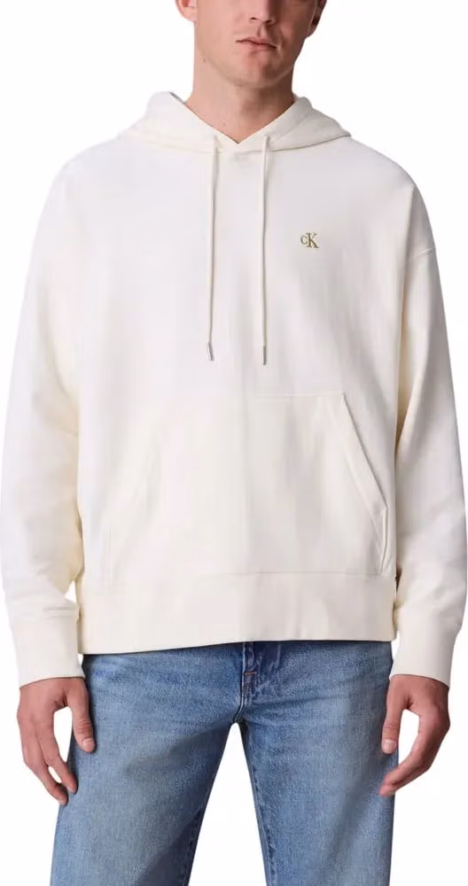 Calvin Klein Jeans White Cotton Hoodie